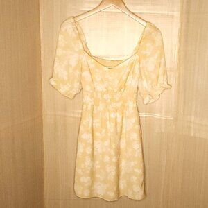 Abercrombie & Fitch Womens Yellow Floral Flowy Dress XS